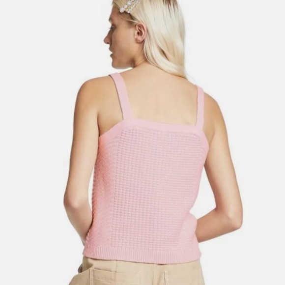 Sandy Liang x Target Sweetheart Neckline Waffle Knit Sweater Pullover Tank Top - Picture 6 of 7